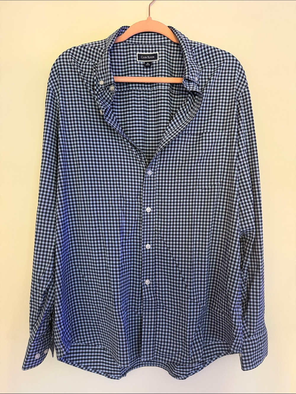 Club Room Blue & White Gingham Button-Down Shirt
